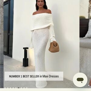 Meshki Off-Shoulder Cream Maxi Dress NWT